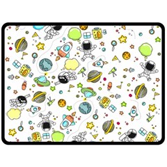 Space Pattern Fleece Blanket (large)  by Valentinaart