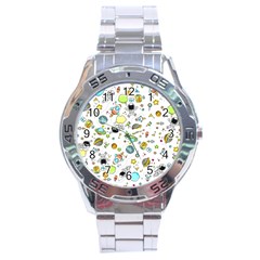 Space Pattern Stainless Steel Analogue Watch by Valentinaart