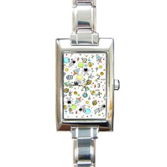 Space Pattern Rectangle Italian Charm Watch by Valentinaart