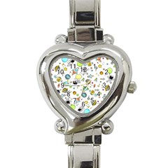 Space Pattern Heart Italian Charm Watch by Valentinaart