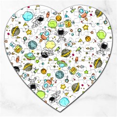 Space Pattern Jigsaw Puzzle (heart) by Valentinaart