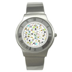 Space Pattern Stainless Steel Watch by Valentinaart