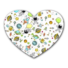 Space Pattern Heart Mousepads by Valentinaart