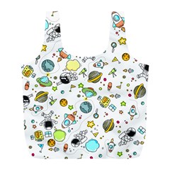 Space Pattern Full Print Recycle Bags (l)  by Valentinaart