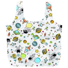 Space Pattern Full Print Recycle Bags (l)  by Valentinaart