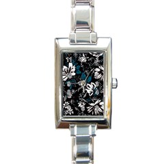 Floral Pattern Rectangle Italian Charm Watch