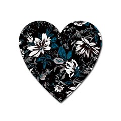 Floral Pattern Heart Magnet by Valentinaart