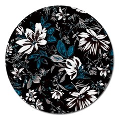 Floral Pattern Magnet 5  (round) by Valentinaart