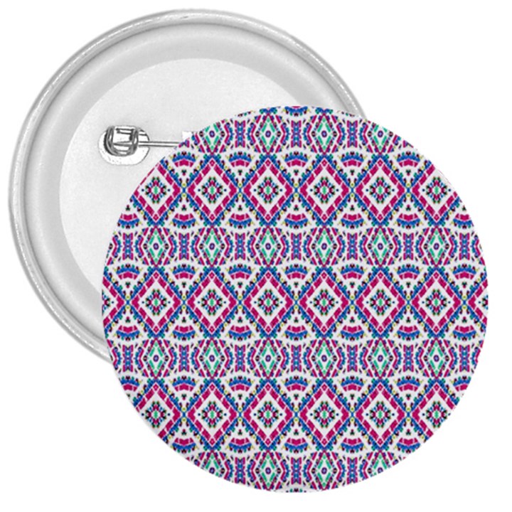 Colorful Folk Pattern 3  Buttons