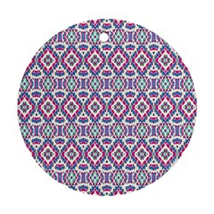 Colorful Folk Pattern Ornament (round) by dflcprints