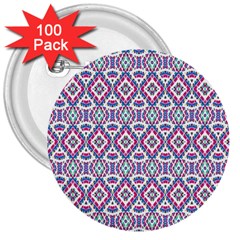 Colorful Folk Pattern 3  Buttons (100 Pack)  by dflcprints