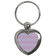 Colorful Folk Pattern Key Chains (heart)  by dflcprints