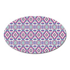 Colorful Folk Pattern Oval Magnet by dflcprints