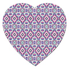 Colorful Folk Pattern Jigsaw Puzzle (heart) by dflcprints