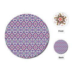 Colorful Folk Pattern Playing Cards (round)  by dflcprints