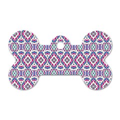 Colorful Folk Pattern Dog Tag Bone (one Side) by dflcprints