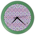 Colorful Folk Pattern Color Wall Clocks Front