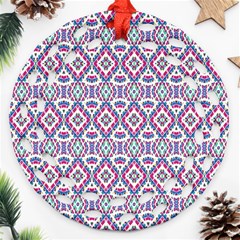 Colorful Folk Pattern Ornament (round Filigree) by dflcprints