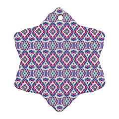 Colorful Folk Pattern Snowflake Ornament (two Sides) by dflcprints