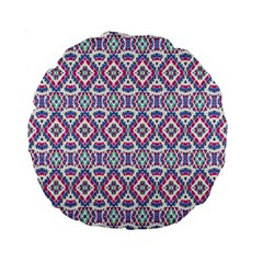 Colorful Folk Pattern Standard 15  Premium Round Cushions by dflcprints