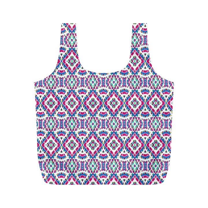 Colorful Folk Pattern Full Print Recycle Bags (M) 