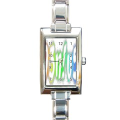 Genius Funny Typography Bright Rainbow Colors Rectangle Italian Charm Watch by yoursparklingshop