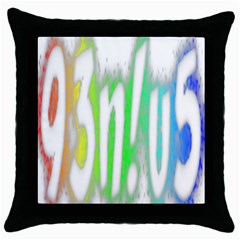 Genius Funny Typography Bright Rainbow Colors Throw Pillow Case (black) by yoursparklingshop