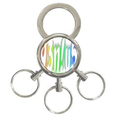 Genius Funny Typography Bright Rainbow Colors 3-ring Key Chains by yoursparklingshop