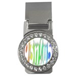 Genius Funny Typography Bright Rainbow Colors Money Clips (CZ)  Front