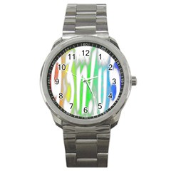 Genius Funny Typography Bright Rainbow Colors Sport Metal Watch by yoursparklingshop