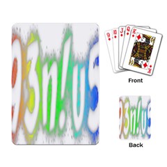 Genius Funny Typography Bright Rainbow Colors Playing Card by yoursparklingshop