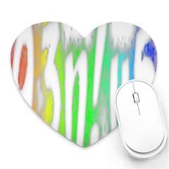 Genius Funny Typography Bright Rainbow Colors Heart Mousepads by yoursparklingshop