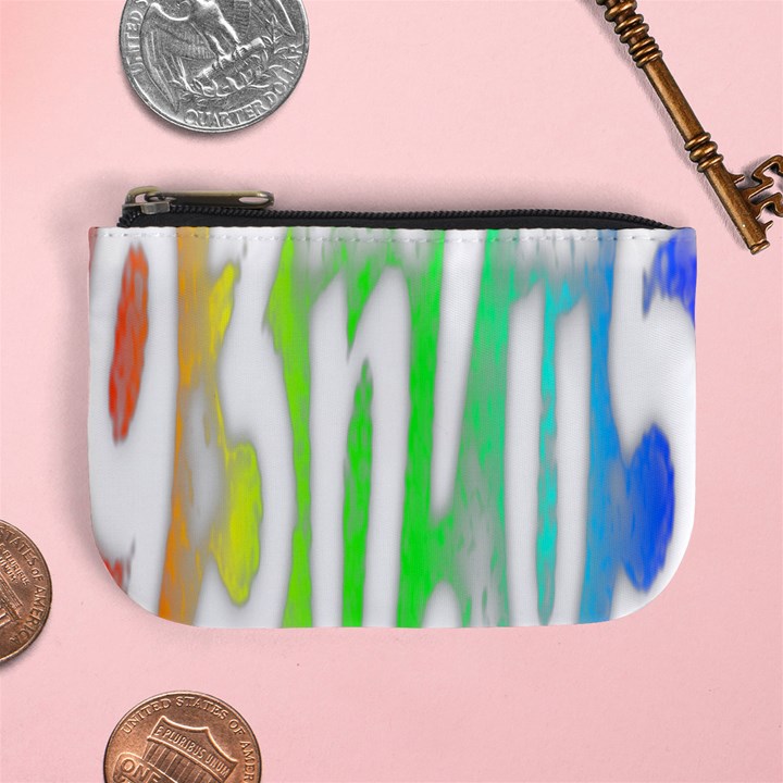 Genius Funny Typography Bright Rainbow Colors Mini Coin Purses