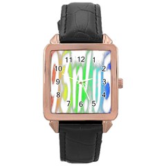 Genius Funny Typography Bright Rainbow Colors Rose Gold Leather Watch  by yoursparklingshop