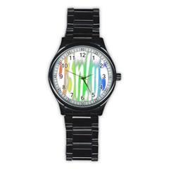 Genius Funny Typography Bright Rainbow Colors Stainless Steel Round Watch by yoursparklingshop