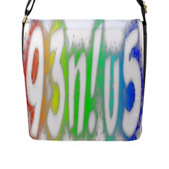 Genius Funny Typography Bright Rainbow Colors Flap Messenger Bag (l)  by yoursparklingshop