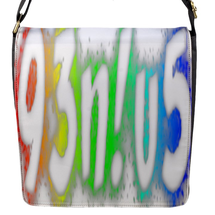 Genius Funny Typography Bright Rainbow Colors Flap Messenger Bag (S)