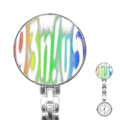 Genius Funny Typography Bright Rainbow Colors Stainless Steel Nurses Watch by yoursparklingshop