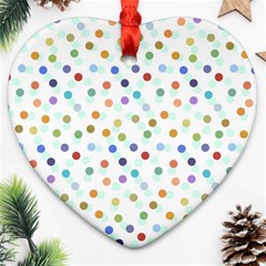 Dotted Pattern Background Brown Ornament (heart) by Modern2018