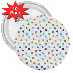 Dotted Pattern Background Brown 3  Buttons (10 Pack)  by Modern2018