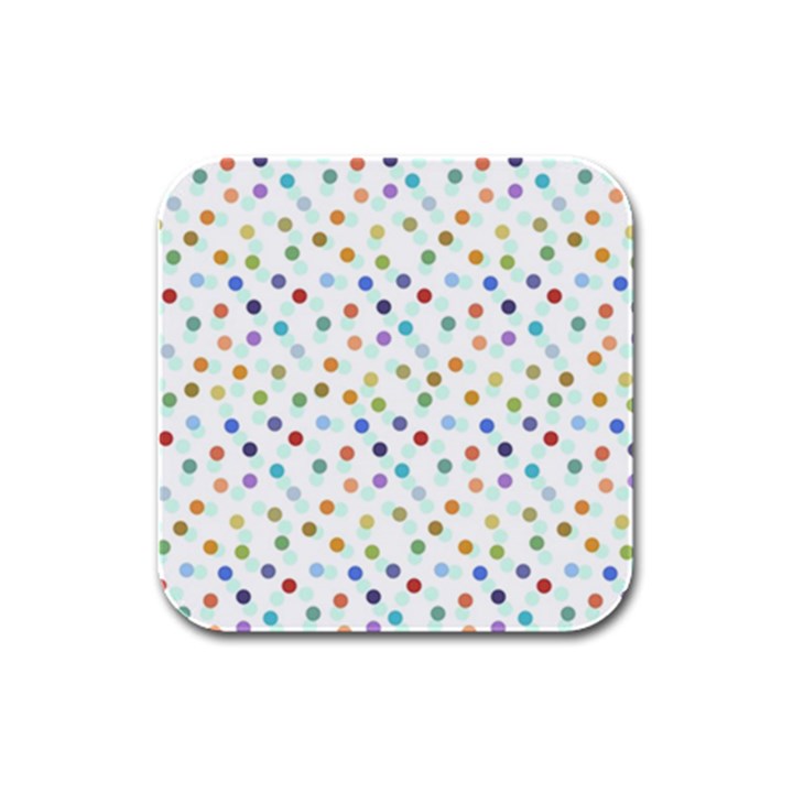 Dotted Pattern Background Brown Rubber Square Coaster (4 pack) 