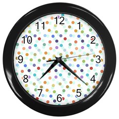 Dotted Pattern Background Brown Wall Clocks (black) by Modern2018