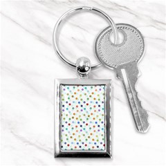 Dotted Pattern Background Brown Key Chains (Rectangle) 