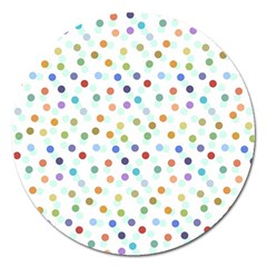 Dotted Pattern Background Brown Magnet 5  (Round)