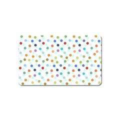 Dotted Pattern Background Brown Magnet (Name Card)