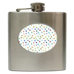 Dotted Pattern Background Brown Hip Flask (6 oz)