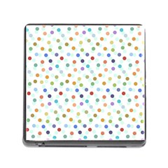 Dotted Pattern Background Brown Memory Card Reader (Square)