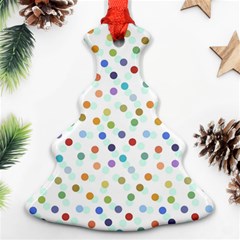 Dotted Pattern Background Brown Ornament (Christmas Tree) 