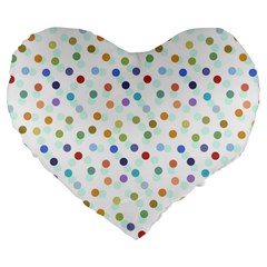 Dotted Pattern Background Brown Large 19  Premium Heart Shape Cushions