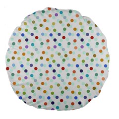 Dotted Pattern Background Brown Large 18  Premium Flano Round Cushions